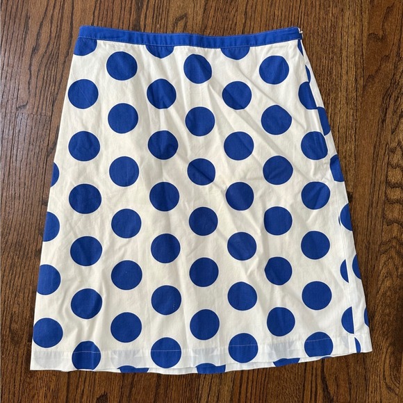 Boden Dresses & Skirts - Boden Women's White and Blue Lined A Line Knee Length Skirt 100% Cotton Size 6